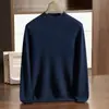 Suéter de Punto de Cachemira de Cuello Medio para Hombre, Negocio, Lujo Ligero, Color Sólido, Básico, Jersey de Manga Larga, Holgado, Adelgazante, Interior