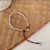 S925 Sterling Silver Red Rope Round Bead Bracelet Foot Silver Bead Bracelet para Namorada Presente Ping An Joy Transfer Bead Hand Rope