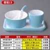  Vajilla creativa de imitación de porcelana nórdica, vajilla de melamina para hotel, juego de mesa comercial de dos colores, juego de cuatro piezas: tazón, plato, taza, palillos