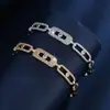 Pulsera de cadena con incrustaciones de circonita de lujo ligero transfronteriza, de alta gama, moderna, única, elegante y versátil para fiestas
