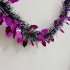 Cintas de espumillón para decoración navideña, guirnaldas decorativas, cintas de colores densas, suministros para decoración de fiestas navideñas, hojas coloridas, enredadera verde oscuro
