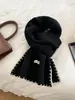 Cachecol de Tricô Elegante de Cor Sólida em Mistura de Lã para Mulheres, Aquecedor de Pescoço Versátil Quente de Inverno para Estudantes, Fabricante