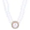 Collar de Perlas Estilo Retro Francés para Mujer, Cadena para Suéter Dulce Fresca Picante de Lujo Ligero Otoño e Invierno, Cadena Sencilla de Clavícula de Nicho