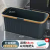 Cubo plano rectangular plegable para mopa, cubo individual, cubo de agua para fregar, cubo cuadrado de plástico, cubo para fregar suelos doméstico