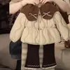 Conjunto de Invierno para Niñas 2025 Nueva Ropa Infantil para Niñas Pequeñas Elegante Conjunto de Dos Piezas con Abrigo de Forro Polar Espesado de Algodón y Pantalones