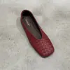 25 Novos Mocassins Quadrados Tecidos Estilo Retrô Francês para Mulheres, Sapatos Rasos Slip-On Versáteis e Confortáveis para Vovó