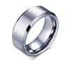 Explosiones de comercio electrónico transfronterizo acero inoxidable borde de doble bisel anillo liso mate acero titanio para hombre anillo de moda mate cepillado