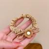 Nuevo anillo para el cabello con flores estilo coreano, lindo color té con leche, cuerda para el cabello de alta elasticidad, banda para el cabello anudada a mano, cuerda para atar