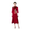 Vestido de novia de madre de mediana edad, temperamento, joven suegra, boda, ácido acético, satén, cheongsam, primavera y verano [9975]]