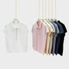 Se Puede Usar en Todas las Estaciones, Suéter de Punto de Cachemira de Manga Corta para Bebé Pequeño para Mujer, Polo de Cachemira Relajado y Versátil para Ropa de Trabajo
