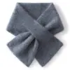 Novo Cachecol de Gola Cruzada Escovado 100% Caxemira Pura para Outono e Inverno, Aquecimento, Proteção contra Frio, Unissex, Cachecol Pequeno, Aquecedor de Pescoço Pequeno Simples