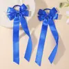Nuevo scrunchie de cinta de satén con borla larga, estilo universitario, color liso simple, cuerda para coleta versátil 5675
