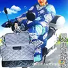 Manta Cortavientos para Invierno, Algodón Blanco con Forro de Felpa, Manta Cortavientos Engrosada, Cubierta Cortavientos de Dibujos Animados para Patinetes Eléctricos, Manta Cortavientos para Vehículos Eléctricos