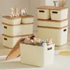 Caja de almacenamiento de escritorio, organizador de bocadillos y juguetes, cesta de almacenamiento rectangular para el hogar, caja de almacenamiento de cosméticos con tapa, contenedor de almacenamiento