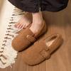 Populares en Internet Mao Mao Zapatos Ropa Exterior para Mujer 2024 Otoño e Invierno Felpa Zapatos Individuales Planos Slip-on Zapatos Perezosos Zapatos de Guisante Tendencia