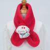 Bufanda para niños de otoño e invierno 2024, de felpa, para padres e hijos, con diseño de cereza, bonita y gruesa, de imitación de piel de conejo.