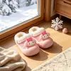 Pantuflas de Algodón para Niñas EVA Infantiles de Interior para el Hogar Impermeables Antideslizantes Dibujos Animados Con Felpa Cálida Pantuflas de Algodón Otoño e Invierno