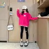 Moletom Casual para Meninas 2026 Nova Coleção Primavera e Outono Estilo Doce e Estiloso Modelagem Solta Estilo Coreano Manga Longa Blusa Moletom para Bebês