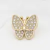 Nuevo Botón de Presión Decorativo Metálico de Cuatro Botones Mariposa de Diamantes Completos para Ropa Equipaje Botón de Presión Estilo Chanel Pequeño Chaqueta Chaqueta de Plumas Lote de Botones de Presión
