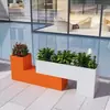 Caixa de Flores de Aço Inoxidável Combinação Caixa de Plantio Retangular para Escritórios de Vendas, Praças, Ruas, Grades de Ferro para Jardim Municipal Calhas de Flores