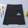 Delantal Corto Simple Repelente al Agua Catering Taslon Estampado Cocina Chef Medio Cintura Resistente al Aceite Suciedad Personalizado