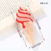 Lindo Pasador de Garra de Helado con Pedrería de Acetato en Forma de Cono, Divertido Pasador de Tiburón para el Cabello para Niñas, Al por Mayor
