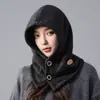Gorro de Invierno Estilo Coreano para Mujer Balaclava y Bufanda para el Cuello Todo en Uno para Ciclismo al Aire Libre a Prueba de Viento y Cálido