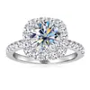 Anillo Xujia Jewelry Cubo de Azúcar Cuadrado Pequeño de 2 Quilates Estilo Igual al de Donglai Anillo Brillante Clásico Relleno de Oro de 14K Moissanita