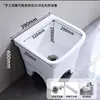 Fregadero para Mopas Pileta para Mopas de Cerámica Tubería de Drenaje de Acero Inoxidable Balcón Baño Lavadero Doméstico para Mopas Barato