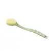 Cepillo de baño de mango largo, cepillo de baño colgante para el hogar de cerdas suaves, exfoliante de espalda con bola de baño