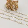 Acessórios para Corrente DIY Banhado a Ouro 18K Zircônia Natural Cristal Vermelho Corrente Torcida Acessórios para Roupas Corrente para Pendurar Corrente Solta