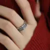 Anillo abierto de arte de la verdad de seis caracteres retro Chiba Taiyin anillo ajustable joyería de diseño de personalidad de nicho