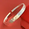 Pulsera de plata Hielo Roto para mujer plata de ley 9999 plata pura pulsera maciza joyería exquisita regalo de cumpleaños estilo abierto