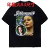 Moda Urbana Europea y Americana Ropa para Hombre Camiseta de Manga Corta para Hombre Estilo Anime Dibujos Animados Camiseta Corta para Hombre Estilo Oscuro High Street Europeo y Americano