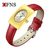 Reloj de Aleación Ofns es Compacto y Exquisito, Reloj de Cuarzo para Mujer Estilo Negocios con Patrón Rayos de Sol, Reloj Simple Cuadrado, Venta Directa