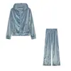 Ropa de mujer de otoño e invierno nueva transfronteriza Amazon ebay moda diamantes de imitación terciopelo coreano traje deportivo casual conjunto de dos piezas