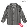 Camisa para niños estilo coreano, ropa para niños estilo inglés, camisa de algodón de manga larga a rayas rojas y azules, camisa plisada para niños y niñas, uniforme escolar para verano