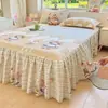 Faldón de Cama Estilo Princesa Nuevo 2026, Pieza Única, Algodón Puro, Cubierta de Cama a Prueba de Polvo, Funda de Colchón Estilo Faldón de Cama, Ocultando Sábana Bajera
