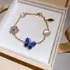 Rocío de Mariposa Azul~Pulsera de Circonita con Forma de Flor, Estilo Corte Vintage, Joyería de Alta Gama con un Diseño Único