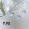 Nova Joia de Unha com Diamantes Quadrados de Cristal Transparente de Gelo Exquisite Joia de Unha com Diamantes de Cristal Acabada de Alta Qualidade