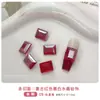 Delícia Bordô Manicure de Cristal de Alta Qualidade com Diamantes de Fundo Pontiagudo, Grande Coração Vermelho Torto de Ângulo Reto Montado com Diamantes, Acessórios de Unha Usáveis