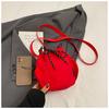 Bolso bandolera de hombro único de estilo coreano para comercio exterior, bolso de cubo fresco con cordón para mujer, bolso de hombro pequeño casual de nailon texturizado transfronterizo