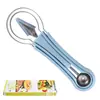 Fábrica de Yangjiang ferramenta três em um para fazer bolinhas de fruta separador de aço inoxidável faca de escultura prato três peças concha