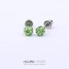 Acero titanio 316L chapado en oro cobre micro-incrustado circonio arete para cartílago de la oreja circonita verde arete para la oreja Europeo y Americano Comercio exterior transfronterizo perforación arete para cartílago de la oreja