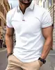 Camisa Polo de Verano Golf Color Sólido Estampado Digital 3D Casual de Negocios Camiseta de Manga Corta Camisa Polo Bestseller Transfronterizo