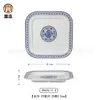 Plato de melamina imitación porcelana resistente a caídas retro azul y blanco plato de plato de acompañamiento de restaurante de restaurante plato de plato de acompañamiento de restaurante