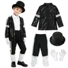 Disfraz de Jackson para niños, atuendo de superestrella de Halloween, disfraz de claqué rock and roll MJ, cosplay