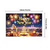 Tela de fondo para Año Nuevo 2027 transfronteriza, decoración de ambiente festivo para fiesta de Nochevieja europea y americana, banner fotográfico de tela colgante