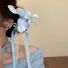 Horquilla de Flor de Tela Azul Estilo Pastoral Francés, Pinza de Pato Dulce de Nicho a la Moda, Accesorio para el Cabello con Ambiente Festivo