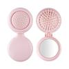 Cepillo Acolchado para Mujer Lindo Cepillo Redondo Plegable con Cápsula de Aire Cepillo con Espejo Dos en Uno Un Cepillo con Espejo Plegable Portátil DIY de Doble Uso